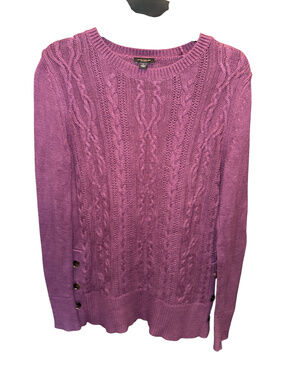 Ann Taylor Factory Purple Cable Knit Sweater Size S